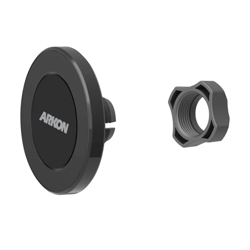 ARKON Mounts Magnetic Phone Holder, Strong Neodymium Magnets, Low-Profile Design, 17mm Ball Compatible, Includes Magnetic Ring, for iPhone, Galaxy, Pixel, & More