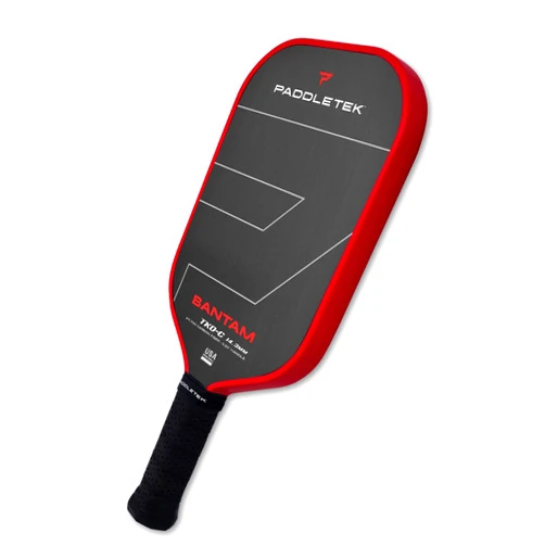 Paddletek Bantam TKO-C 14.3mm Pickleball Paddles with Polymer Honeycomb Core - Unidirectional Carbon Fiber – Torsional Weighting & High Tack Performance Grip - USAPA Approved - 5.25 Inch Handle