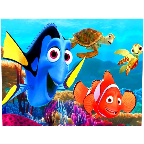 Sylans Fish Diamond Painting Kits for Adults 5D Diamond Art Kits for Kids Beginner, Animal Finding Nemo Gem Art Cartoon Painting with Diamonds DIY Full Round Drill Dot Home Wall Decor Gift 12x16IN
