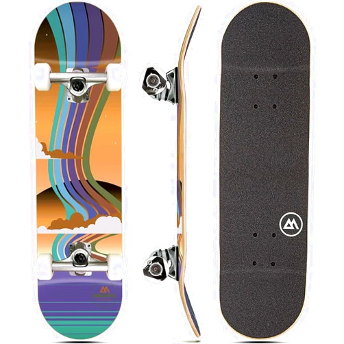 Magneto Complete Skateboard | Maple Wood | ABEC 5 Bearings | Double Kick Concave Deck | Kids Skateboard Cruiser Skateboard | Skateboards for Beginners, Teens & Adults (Free Stickers Included)
