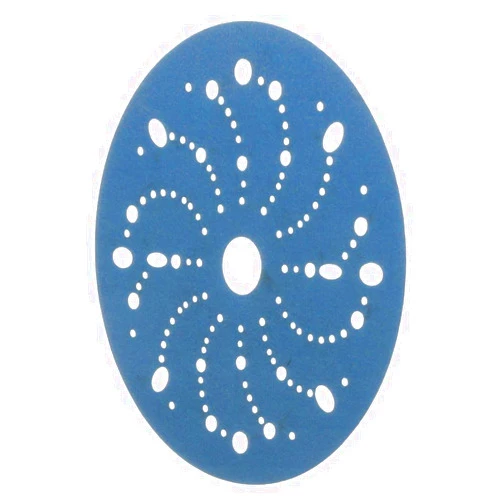 3M AMAPR Hookit 3M Blue Abrasive Discs 36180, Multi-Hole, Featheredging, Primer Sanding, Paint Preparation, 6 in, 320 Grade, 50 Discs/Carton