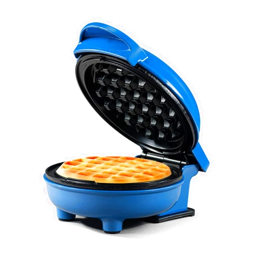 Holstein Housewares Personal Non-Stick Waffle Maker, Blue - 4-inch Waffles in Minutes