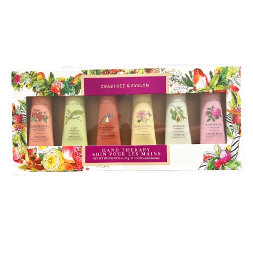 Crabtree & Evelyn Crabtree And Evelyn 6 pc Hand Therapy Set .9 Oz each Pomegranate, Lily, Gardner's, Summer Hill, Avocado, Rosewater Hand lotion
