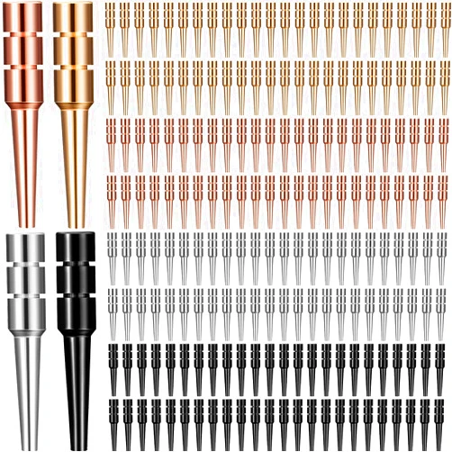 Lewtemi 192 Pieces Metal Cribbage Board Pegs Fit 1/ 8 Holes Cribbage Pins with a Tapered Design Friend and Family Pack for Traditional Board Game, 4 Colors