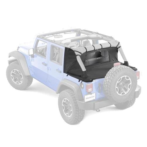 MasterTop Wind Stopper Plus and Tonneau Cover Combo Kit - Fits Jeep Wrangler JK 4-Door 2007-2018 - Keeps Wind and Water Out of The Cab - Keeps Cargo Area Clean and Safe