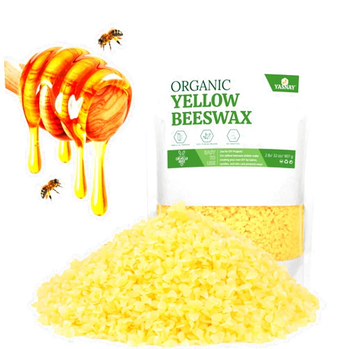 YASNAY Yellow Beeswax Pellets 2LB, 100% Organic Beeswax, Beeswax for Candle Making, Body, Skin Care DIY, Lip Balm and Soap Making Supplies