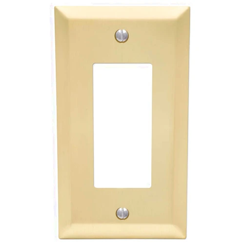 Amerelle 163RSB Century Wallplate, 1 Rocker, Steel, Satin Brass, 1-Pack