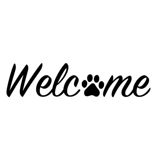 Roxy's Walls Paw Welcome Decal Paw Dog Room Decor Decals (2.5x11.25 inch pet Decal) Dog Wall Decor Vinyl Paw Print Sticker Animal Footprint Wall Art Decoration (Black)