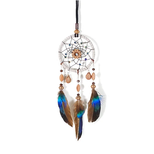 YGMONER Dream Catcher Handmade Car Interior Rearview Mirror Dangle (Brown)