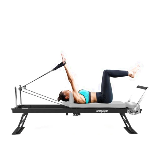 Orangelight Pilates Reformer Machine for Home Gym and Studio - Foldable Reformer Pilates Machine Equipment Up to 300 lbs Weight Capacity Balanced Body Reformer with 5 Color Cords