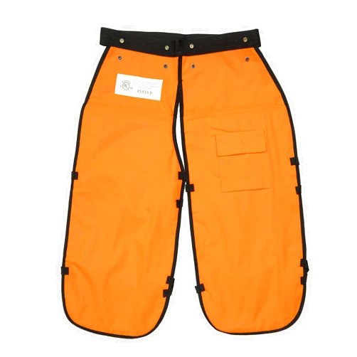 FORESTER Chainsaw Apron Chaps with Pocket & Adjustable Belt (35 Inch, Orange)