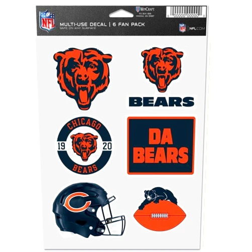 WinCraft NFL Chicago Bears Multi Use Sheet of 6 Decals