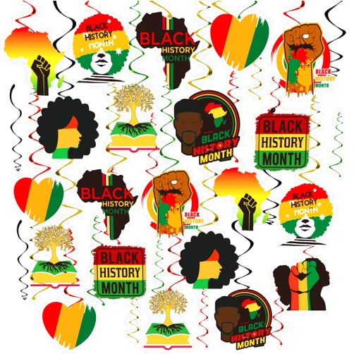 Know me Black History Month Hanging Swirls Party Decoration - African BHM Worthwhile Commemoration Festival Hanging Decoration Supplies