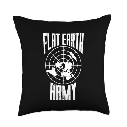 BoredKoalas Flat Earth Pillows Conspiracy Gifts Flat Earth Vintage Conspiracy Theory Earthers Gift Throw Pillow, 18x18, Multicolor