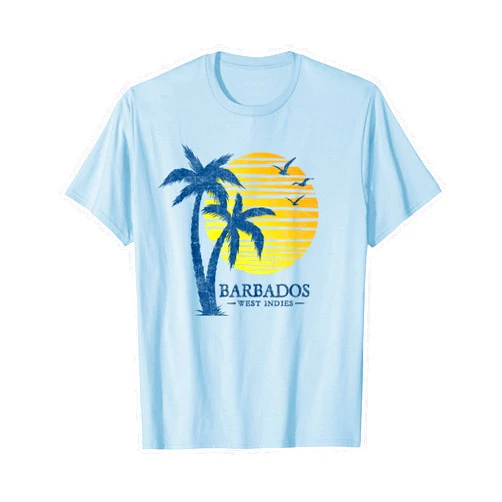 Vintage Barbados Vacation Souvenirs Vintage Barbados Beach Sunset Mens Women Kids Retro Souvenir T-Shirt