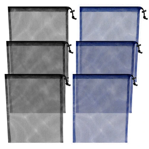 LEIFIDE 6 Pcs Mesh Drawstring Bag Scalloping Bag Dive 13 x 15.5 Inch Nylon Net Lock for Swimming Sports