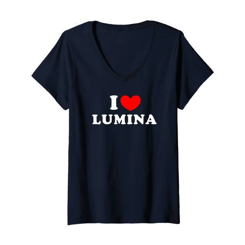 Personalized For Lumina & Friends Womens I Love Lumina, I Heart Lumina V-Neck T-Shirt