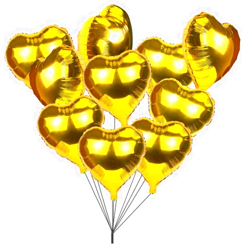 GRESAHOM [10 Pack] Heart Shape Foil Balloons, 18