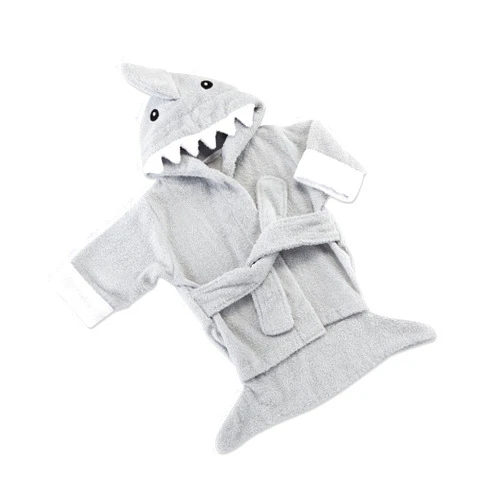 Baby Aspen Baby Shark Hooded Towel/Newborn Spa Bath Robe, Baby Beach Towel | Baby Bath Towel