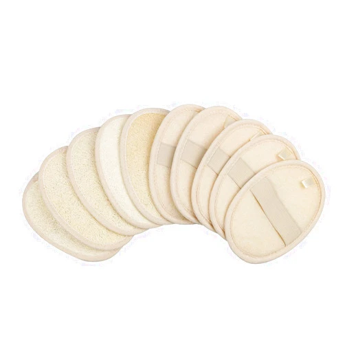 Mooerca 10-Pack Exfoliating Loofah Sponge Pads - Natural Luffa & Terry Cloth, Body Scrubbers for Shower & Bath Mooerca