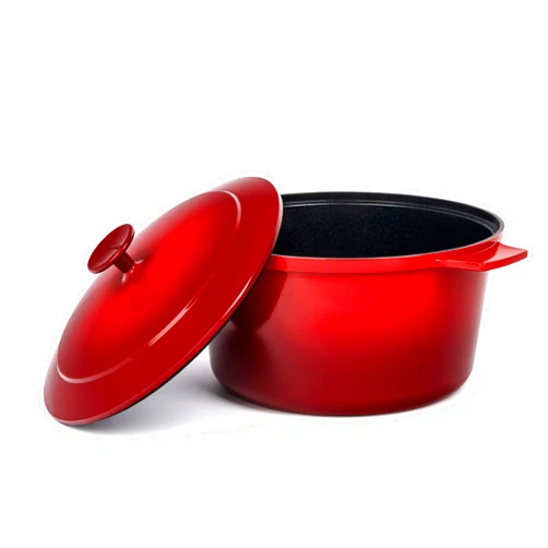 Granitestone Lightweight 3.5Lb Dutch Oven Pot with Lid, 6.5 Qt Nonstick Dutch Oven for Baking Bread, 10 in 1 Enameled Dutch Oven with Ceramic Coating, Stovetop, Oven & Dishwasher Safe, Healthy - Red