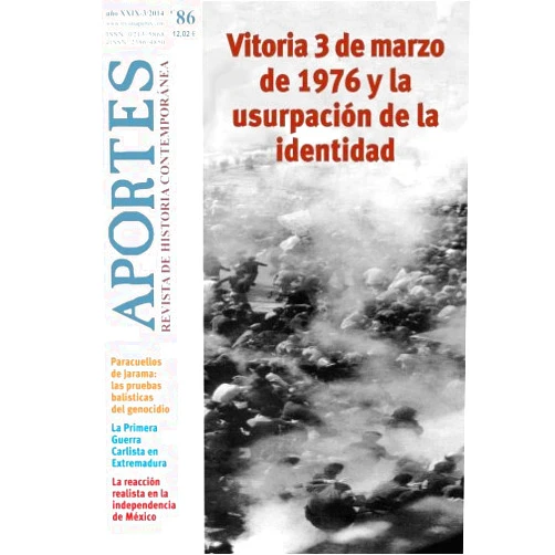 Spanish Edition by Revista Aportes (Author), Juan Ramón de Andrés (Author), Juan Pedro Recio Cuesta (Author), Javier Amate Expósito (Author), Jesús Romero Samper (Author), José M. de Ezpeleta Arias (Author), Mikelats Ardanaz Olaiz (Author), Rafael Ángel Nieto-Aliseda Causo (Author), Antonio García-Cano Lizcano (Author) & 6 more Aportes. Revista de Historia Contemporánea Nº 86, año XXIX (3/2014) (Spanish Edition)