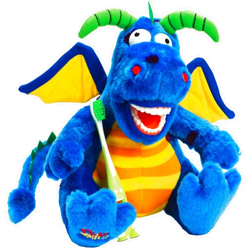 StarSmilez Kids Toothbrush Buddy Lil Magi Dragon Plush Dental Education Tool and Toy Teach Kids Oral Care 8” Tall