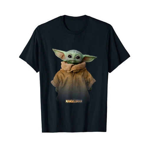 Star Wars The Mandalorian Logo The Child Simple Portrait T-Shirt