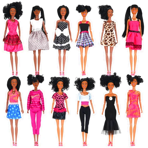 Liberty Imports 12 Piece African American Black Toy Doll Playset, 11.8
