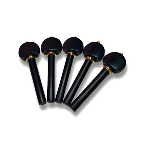 ARUJ MUSICAL Hill Model Violin Pegs (Set of 4+1) - Indian Ebony with Gold Ring & Bal (Rose Wood)