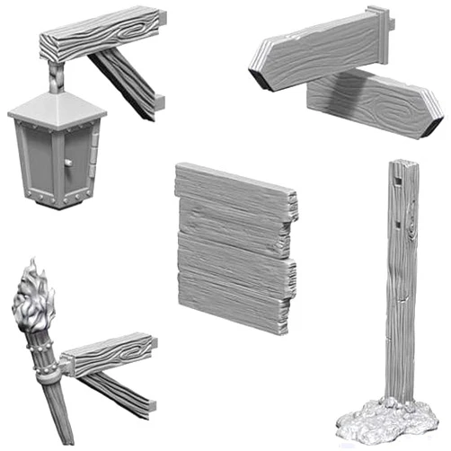 Dungeons & Dragons WizKids Deep Cuts Unpainted Miniatures Terrain: Wave 10: Signs & Lights