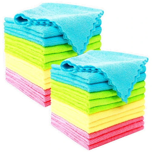 Cosy Family 24 Pack Microfiber Cleaning Cloth - Reusable Cleaning Rags, Fast Drying Cleaning Towels,12