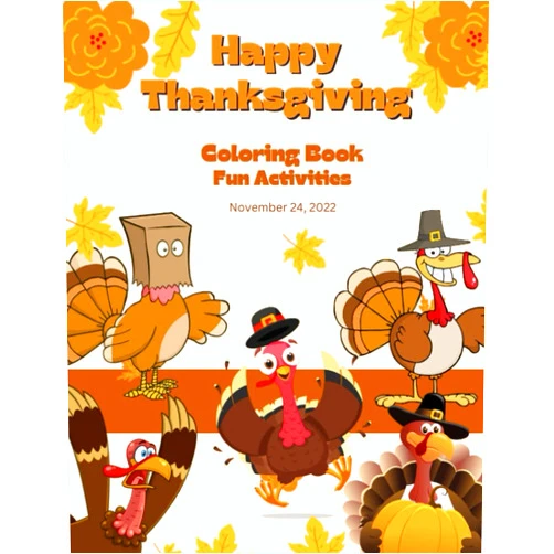 Dena Ellis Happy Thanksgiving Coloring book fun activities for kids