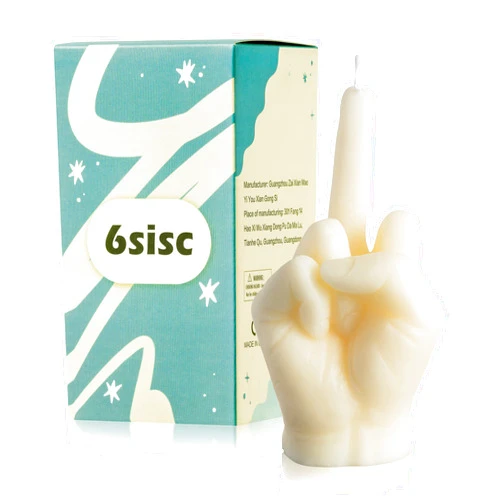 6sisc Middle Finger Scented Candle Danish Pastel Room Decor Aesthetic Pine Fragrance Soy Wax Aromatherapy Hand Gesture Candles Desk Statues Sculpture Decorations Gift for House Bedroom Supplies Milky