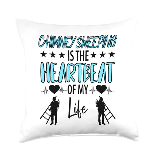Beruf Arbeit Job Handwerker lustige Sprüche Sweep Chimney Sweeper Throw Pillow, 18x18, Multicolor