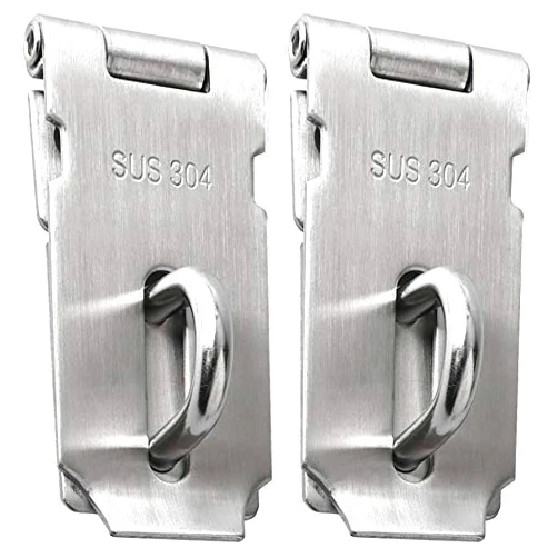 Alise Hasp Lock,Door Hinge Lock Padlock,Black Clasp Latch Hinges Lock for Doors,3 Inch SUS304 Stainless Steel Chest Latches(Brushed Nickel,Pack of 2)