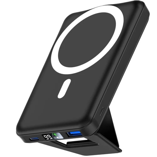 podoru Wireless Portable Charger, Foldable 10000mAh Magnetic Power Bank with Type-C Cable LED Display 22.5W PD Fast Charging Lighting Mag-Safe Battery Pack for iPhone 15/14/13/12/Pro/Pro Max-Black