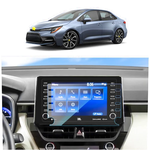 SKTU Screen Protector Foils for 2019 2020 2021 2022 Toyota Corolla Sports Sedan Hatchback 8In Navigation Display Tempered Glass 9H Hardness Anti-Scratch HD Clear Toyota GPS LCD Protective Film