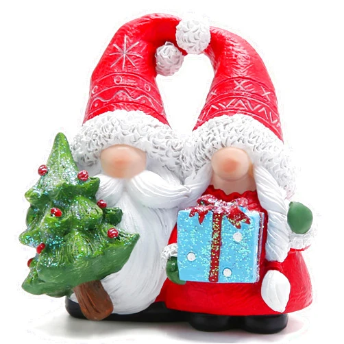 Hodao Romantic Christmas Couple Elves - Combining Christmas and Romance - Heartwarming Pose - Gnomes Figurines for Xmas Decor Gift - Christmas Party Home Gnomes Decorations…