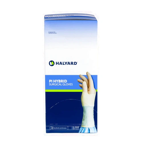HALYARD* Surgical Glove, Polyisoprene/Neoprene Hybrid, 8.2 Mil Thick, Individually Wrapped Pairs, Powder-Free, Sterile, White