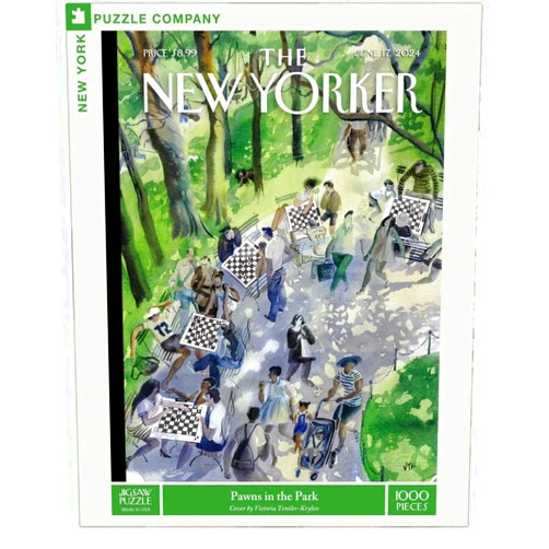 New York Puzzle Company - New Yorker Pawns in The Park - 1000 Piece Jigsaw Puzzle for Family Game Nights by Victoria Tentler-Krylov