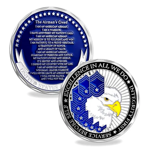 Aomcisi United States Air Force Airman's Creed Military Challenge Coin Collectible Veteran Gift