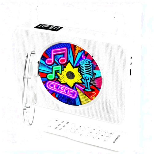 TODANGAI CD Player with Speakers for Home, Bluetooth CD Player for Car, with Bluetooth/FM Radio/USB/AUX, Retro Desktop Music Players with Remote and Handle