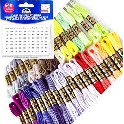 LGS DMC 35 Collection and DMC Floss Numbers Stickers (630)