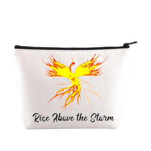 JYTAPP Phoenix Bird Makeup Bag Rise Above the Storm Firebird Phoenix Lover Gift Phoenix Animal Zipper Bag (Beige)