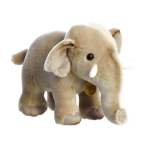 Aurora® Adorable Miyoni® Asian Elephant Stuffed Animal - Lifelike Detail - Cherished Companionship - Gray 9.5 Inches