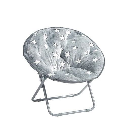 Heritage Kids Glow in The Dark Kids Folding Saucer Chair, Grey/Star