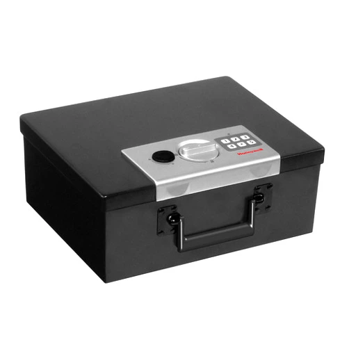 Honeywell Safes & Door Locks - Hideable Small Safe Box - Fire Resistant Document Safety Box for Home - Steel Security Digital Code Lock for Personal Items, Jewelry, Money Safe - 0.26-CU - Black - 6108