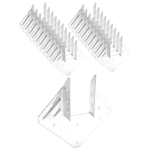 QWORK Galvanized 18-Gauge Hurricane Tie, 20 Pack Steel Connector for Roofing Trusses Wood Timber, Resist High Wind/ Earthquake Forces