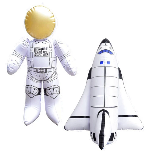 Jet Creations Astronomy and Space Exploration Theme Inflatable Decoration and Toys, Include Planet Earth, Moon, Astronaut, Space Ship, Rocket, and More (Astroman+Spaceship)